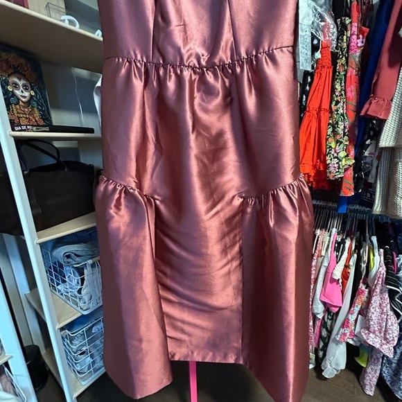 Kate Unger formal Elegant Pink Satin Dress. NWT. No belt - Picture 6 of 14